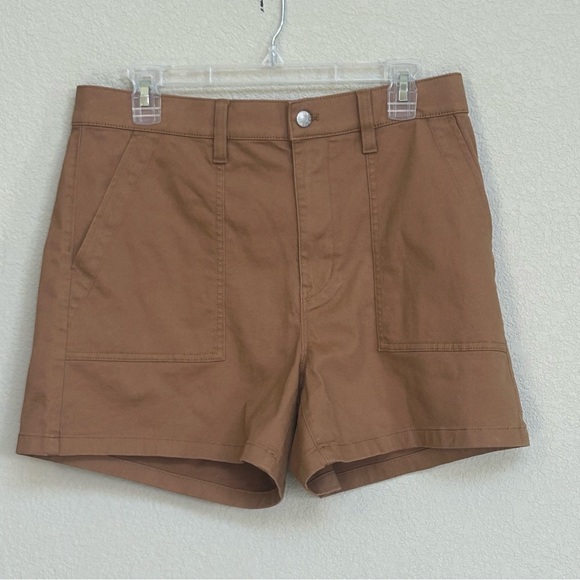 NWT J.Crew Women’s Brown Chino Utility Shorts 29 Cotton Twill Patch Pockets - Picture 1 of 5